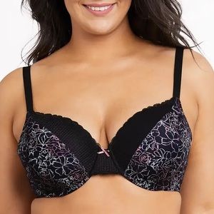 💥 SALE NWT Comfy Underwire T-Shirt Bra in Pink & Black Floral